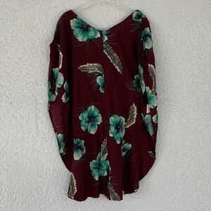Volcom Burgundy fox tail palm romper size S